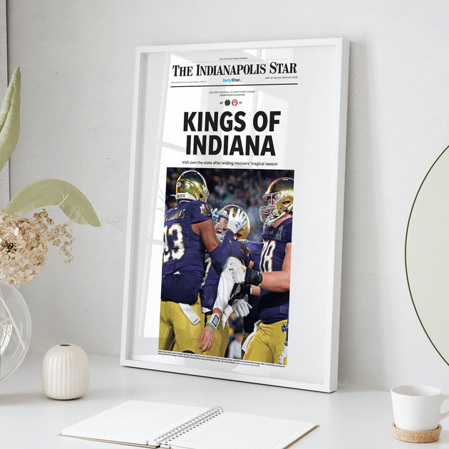 Notre Dame Kings Of Indiana Front Page Wall Art Pediment Publishing notre-dame-kings-of-indiana-front-page-wall-art-pediment-publishing