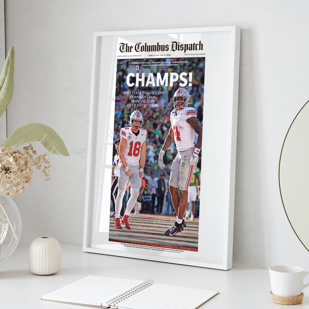 アート・デザイン・音楽 LBM Dispatch, No. 1: Ohio Ohio State Champs! Front Page Wall Art – Pediment Publishing