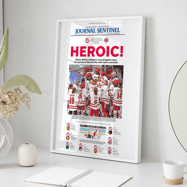 Wisconsin Badgers Women Frozen Four Champs 2025 Front Page Wall Art