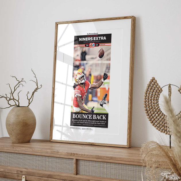 San Francisco 49ers NFC Champs Bounce Back Front Page Wall Art