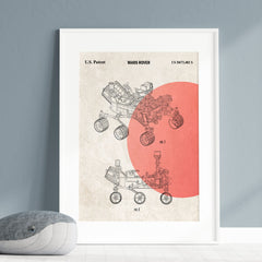 Mars Rover Patent Wall Art Cover