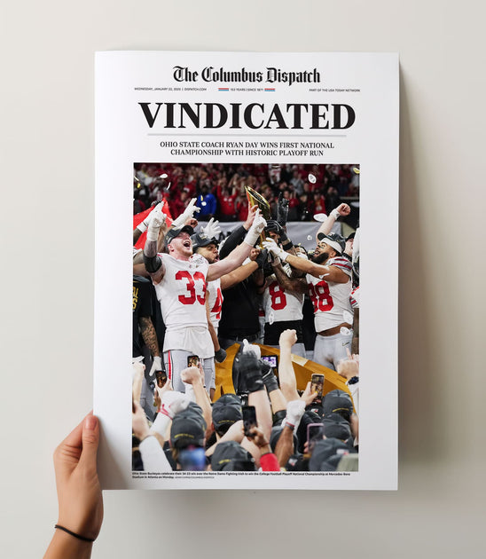 Ohio State Vindicated National Champions Front Page Wall Art