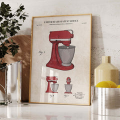 Stand Mixer Patent Wall Art Cover