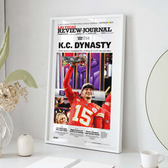K.C. Chiefs Dynasty 2023-24 Champs Front Page Wall Art Cover