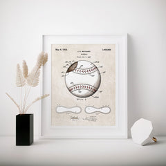 Baseball Patent Wall Art Cover