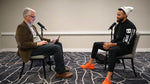 Steph Curry (right) sits down with Scott Fowler in Houston for his “Sports Legends of the Carolinas” interview. Curry, the former Davidson star who was barely recruited out of high school, later became a two-time NBA Most Valuable Player and four-time NBA champion. JEFF SINER / THE CHARLOTTE OBSERVER