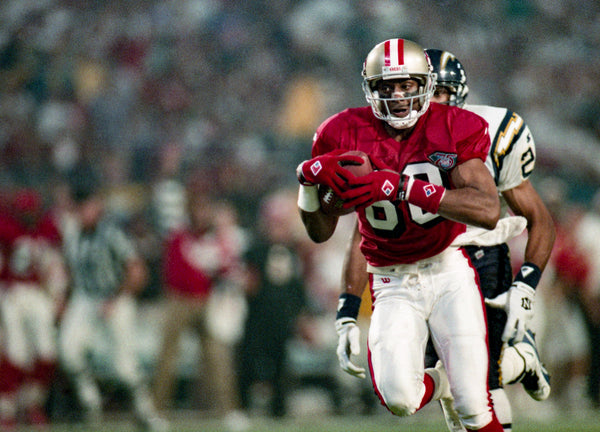 49ers beat the San Diego Chargers 49-26 to win Super Bowl XXIX, Jan. 29, 1995. Jerry Rice caught three touchdowns in the game. Deanne Fitzmaurice/The Chronicle