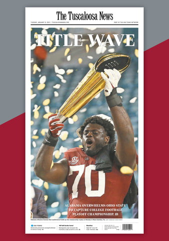 Title Wave Poster: Alabama Championship: Newspaper Front Page Poster Cover