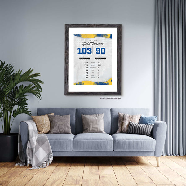 Golden State Warriors 2021-2022 Championship by the Numbers Wall Art