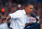 President Barack Obama speaking at a Madison rally, September 28, 2010. Courtesy Wisconsin State Journal
