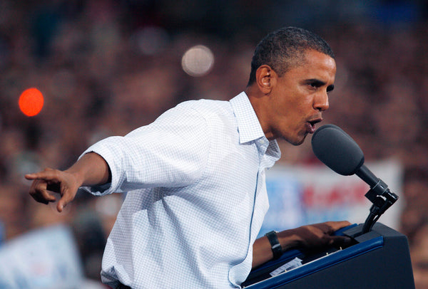 President Barack Obama speaking at a Madison rally, September 28, 2010. Courtesy Wisconsin State Journal