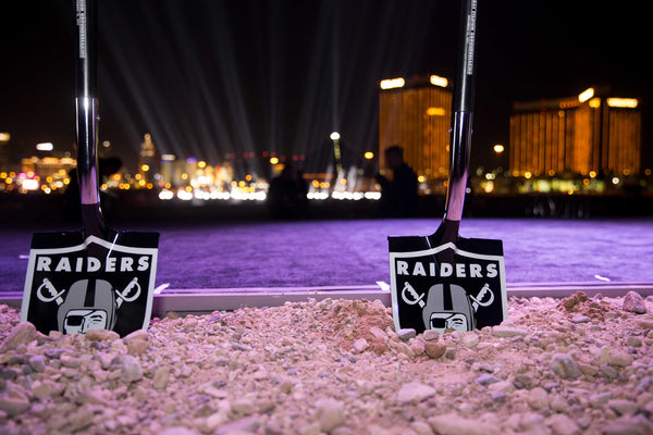 Ceremonial shovels at the site of the future Raiders stadium during the groundbreaking ceremony in Las Vegas on Nov. 13, 2017. Erik Verduzco/Las Vegas Review-Journal