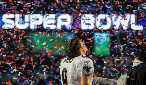 Drew Brees celebrates after defeating the Indianapolis Colts 31-17 in Super Bowl XLIV in Miami Gardens, Fla., on Feb. 7, 2010. Patrick Dennis / The Times-Picayune | The Advocate