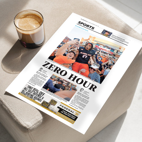 Oklahoma State vs. Oklahoma Zero Hour Front Page Wall Art