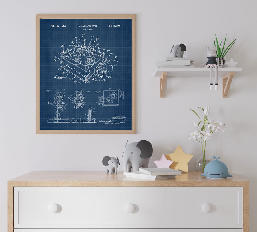 Rock 'Em Sock 'Em Robot Patent Wall Art - Blueprint