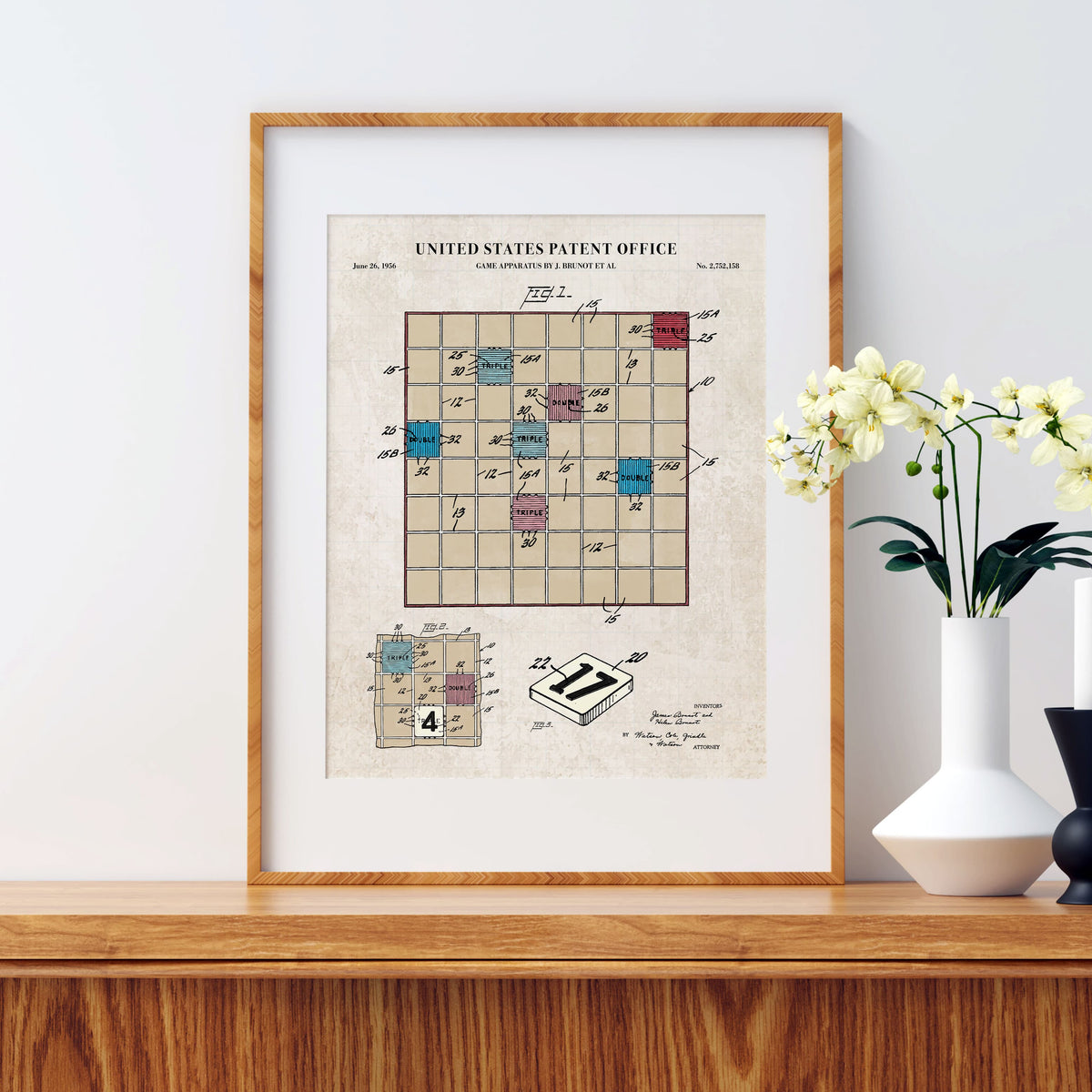 Scrabble Patent Wall Art - Color