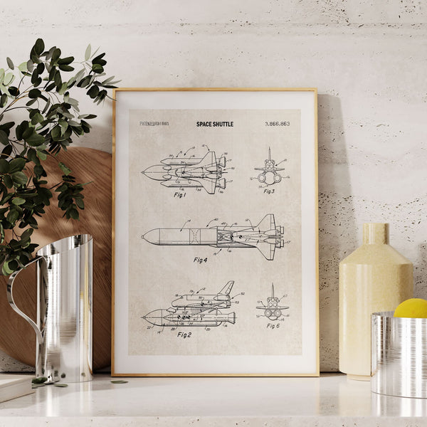 Space Shuttle Patent Wall Art