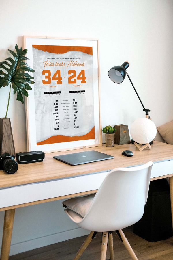 Texas Beats Alabama By the Numbers Poster