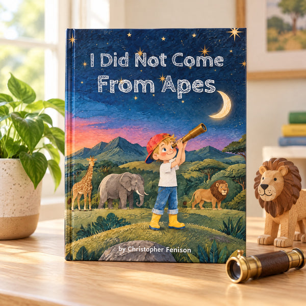 I Did Not Come From Apes hardcover children's picture book by Christopher Fenison