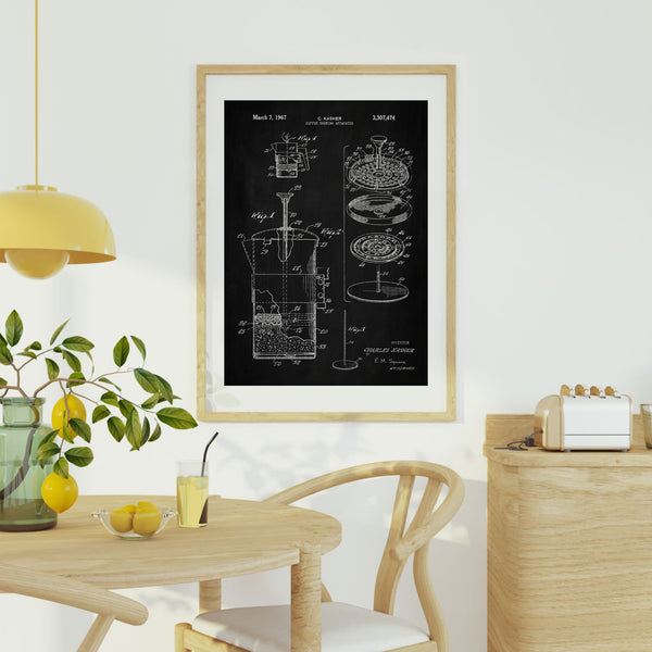 Coffee French Press Patent Poster