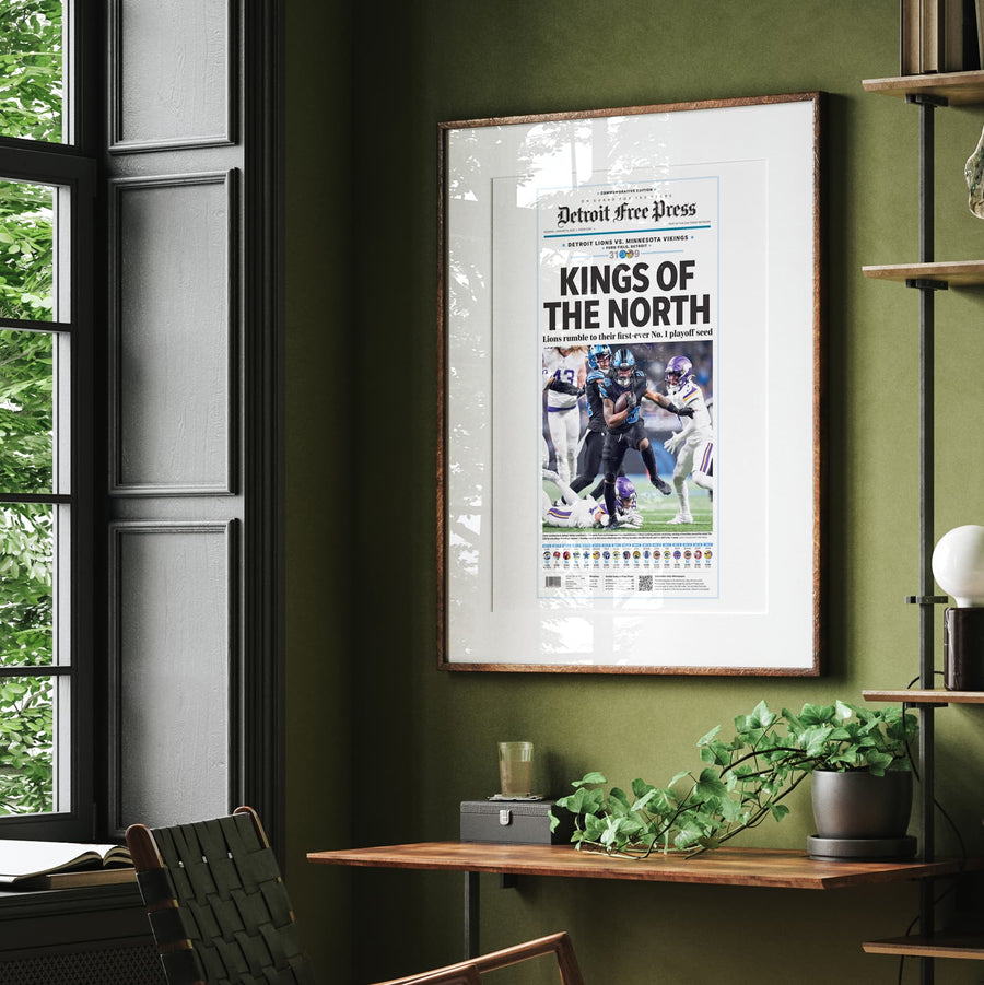 Detroit Lions First No. 1 Playoff Seed Front Page Wall Art