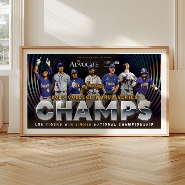 LSU 2025 College World Series CHAMPS! Stadium Edition Front Page