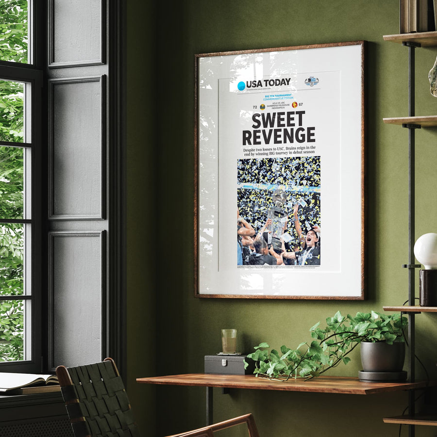 UCLA Women's Basketball Big Ten Champs Front Page Wall Art
