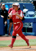 Oklahoma’s Jocelyn Alo (78) celebrates a home run in the second inning of the Women’s College World Series softball game against the UCLA Bruins at USA Softball Hall of Fame Stadium in Oklahoma City, June 6, 2022. OU won 15-0. SARAH PHIPPS / THE OKLAHOMAN