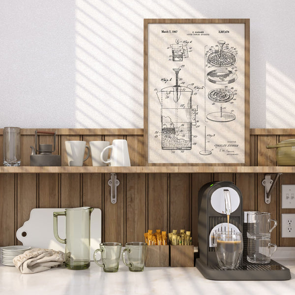 Coffee French Press Patent Poster