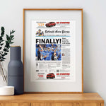Detroit Lions First Playoff Win in 32 Years vs LA Rams Front Page Wall Art