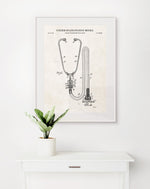 Stethoscope Patent Wall Art - Vintage Paper