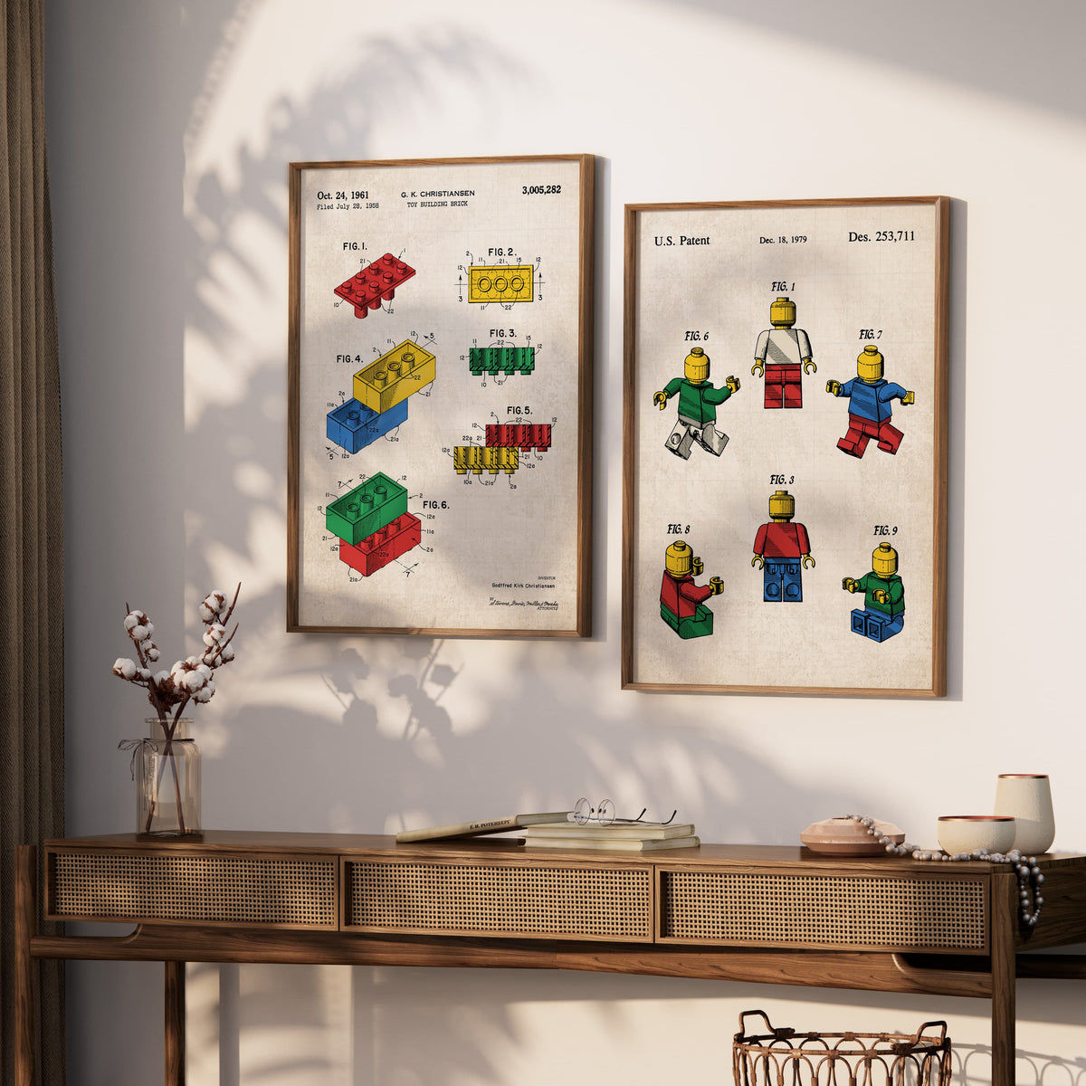 Toy Building Brick Patent Wall Art - Color