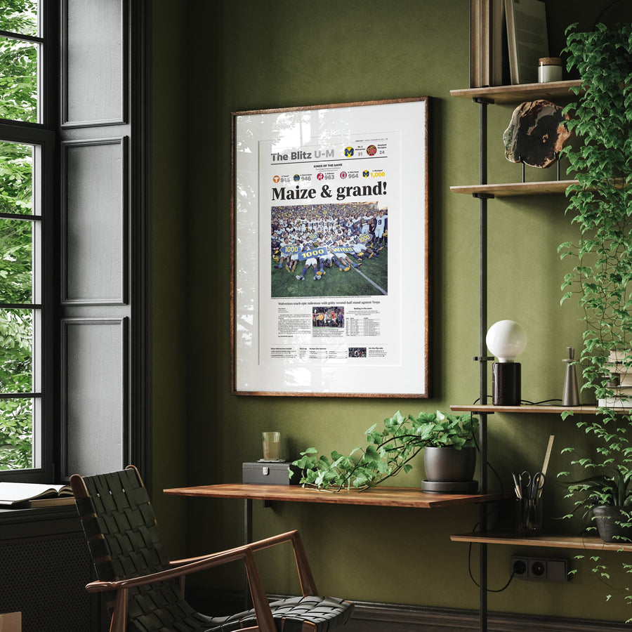 Michigan Wolverines 1,000th Win Front Page Wall Art