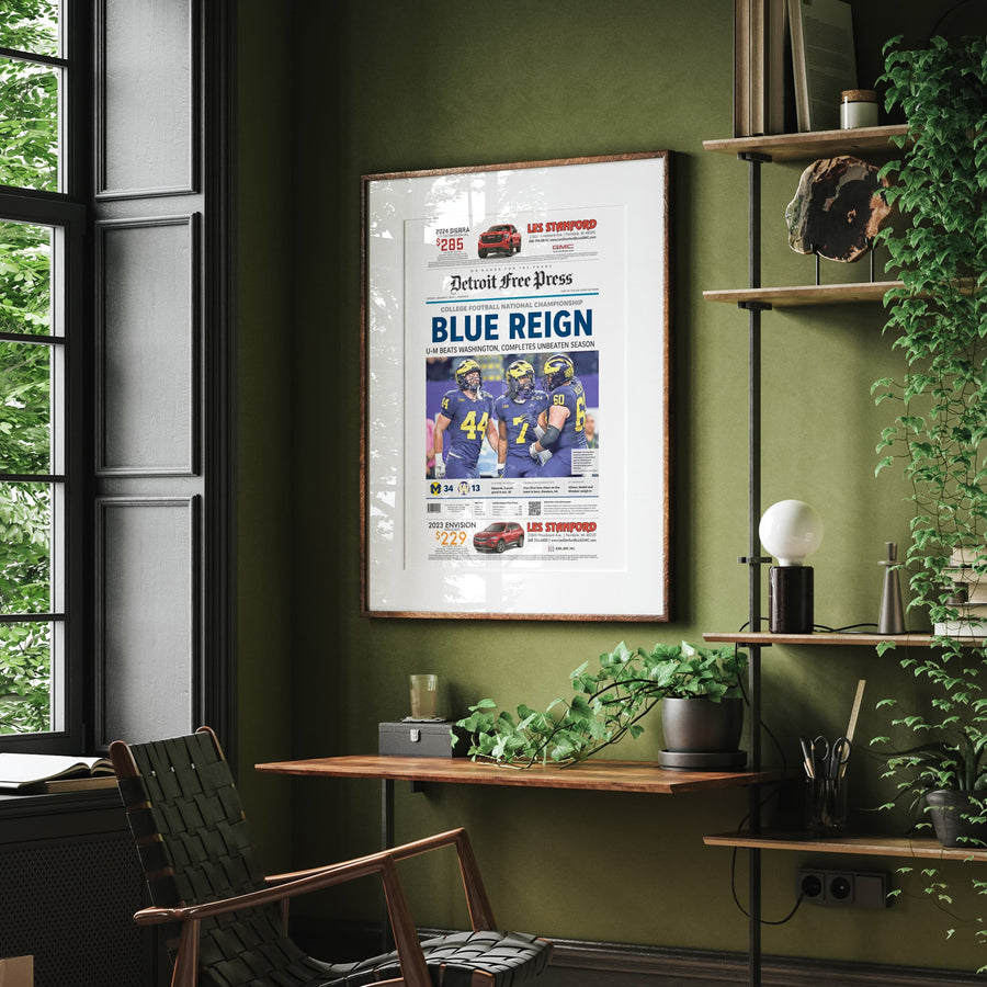 Michigan Blue Reign National Championship Front Page Wall Art