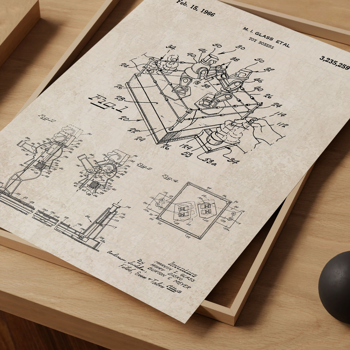 Rock 'Em Sock 'Em Robot Patent Wall Art - Vintage Paper