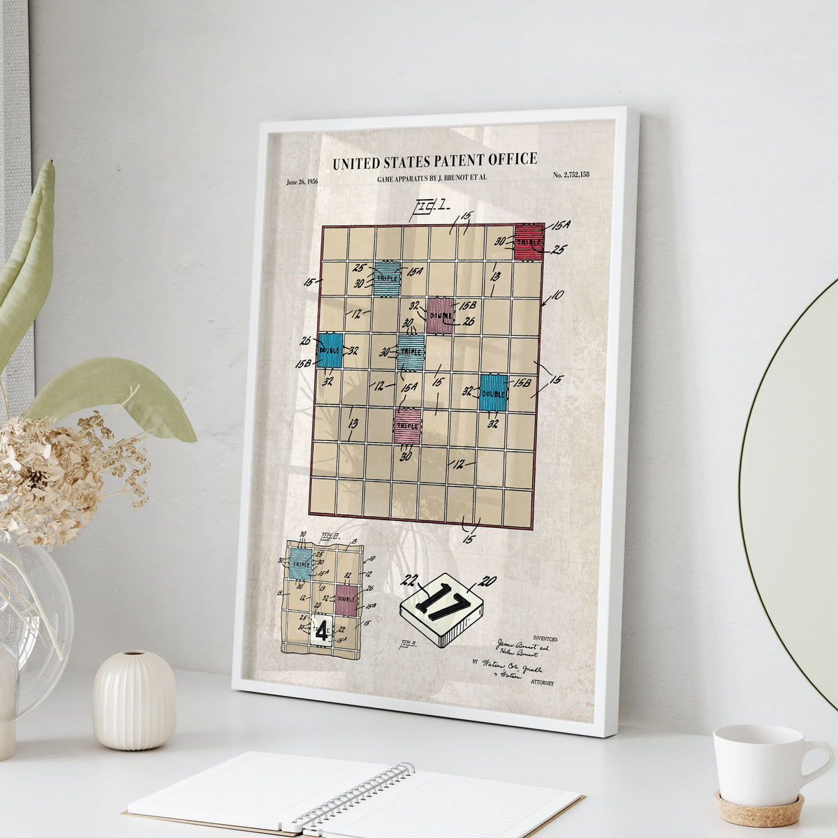 Scrabble Patent Wall Art - Color