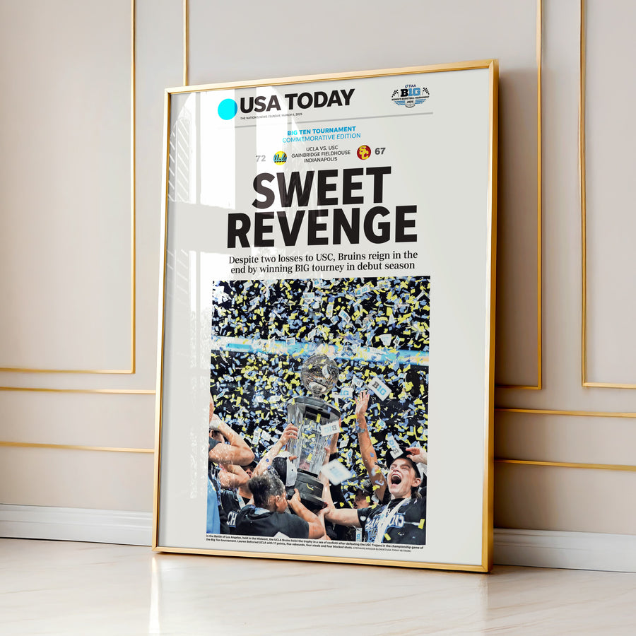 UCLA Women's Basketball Big Ten Champs Front Page Wall Art