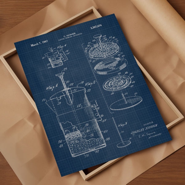 Coffee French Press Patent Poster