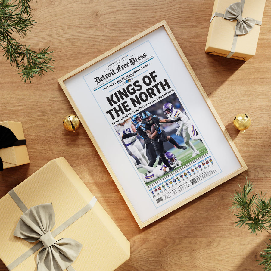 Detroit Lions First No. 1 Playoff Seed Front Page Wall Art