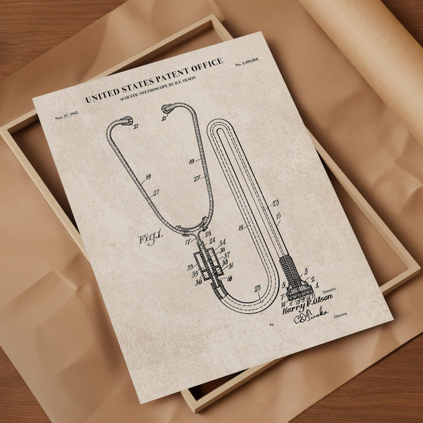 Stethoscope Patent Wall Art