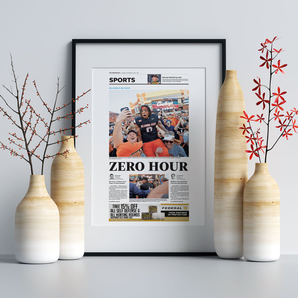 Oklahoma State vs. Oklahoma Zero Hour Front Page Wall Art