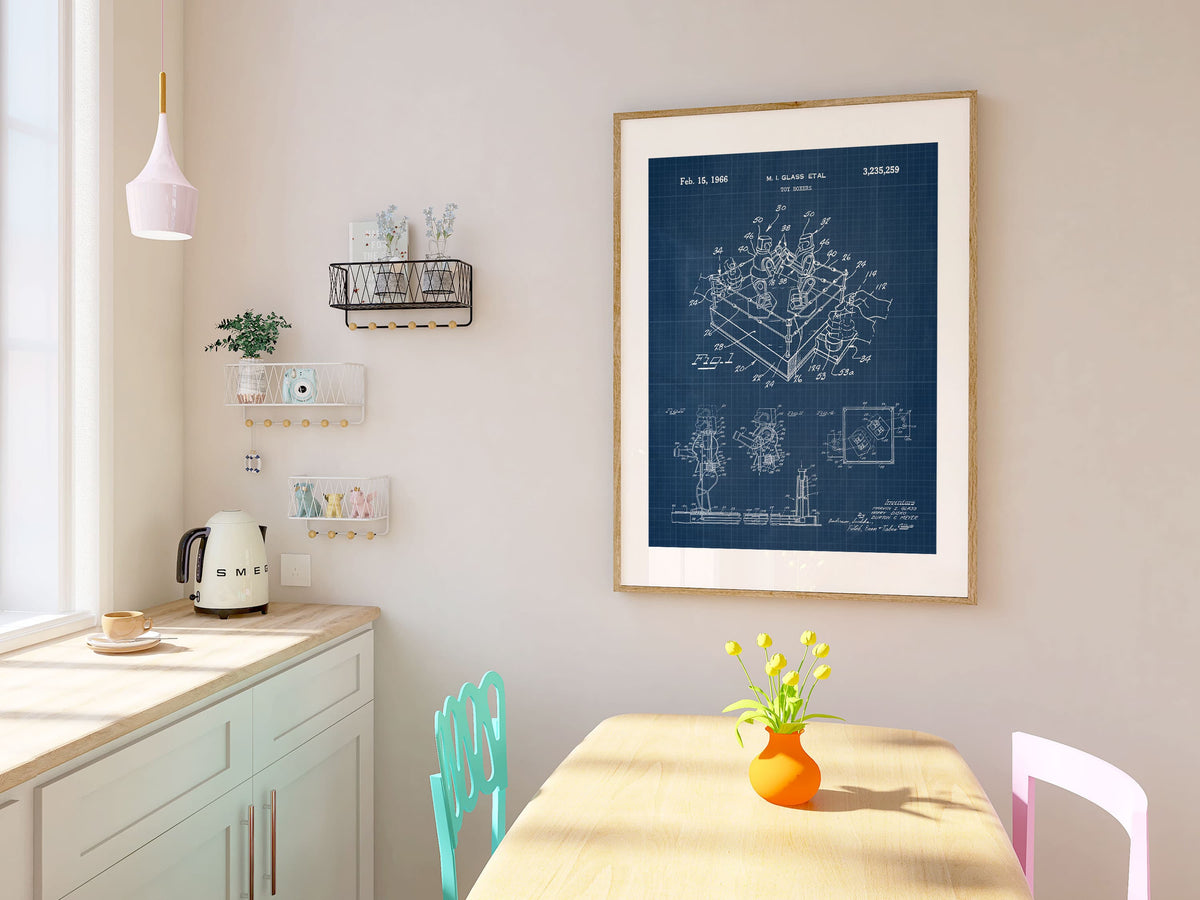 Rock 'Em Sock 'Em Robot Patent Wall Art - Blueprint