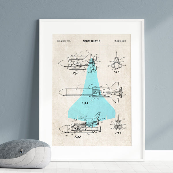 Space Shuttle Patent Wall Art