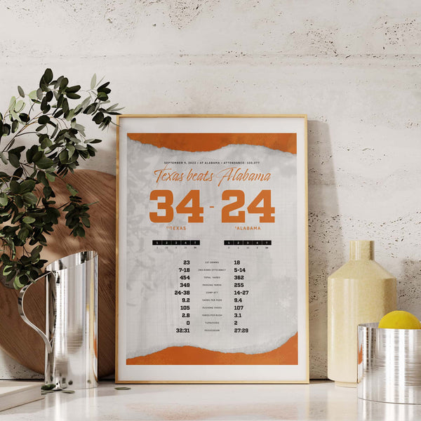 Texas Beats Alabama By the Numbers Poster