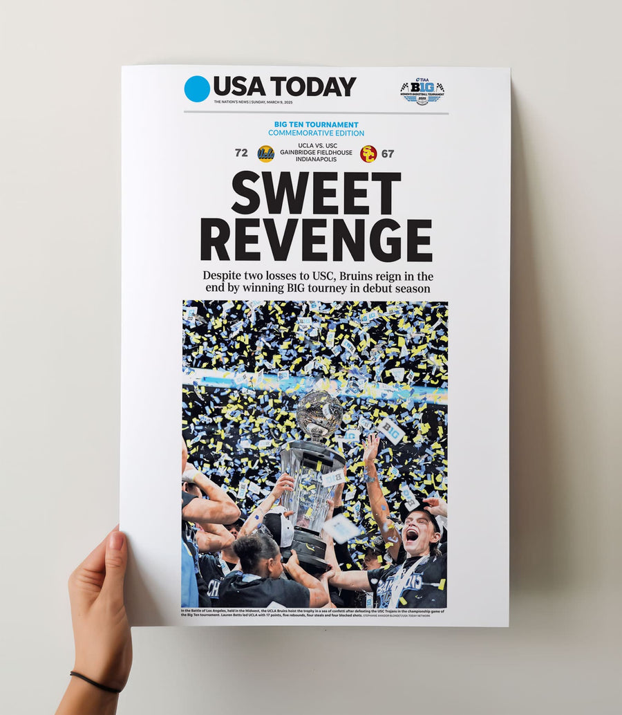 UCLA Women's Basketball Big Ten Champs Front Page Wall Art