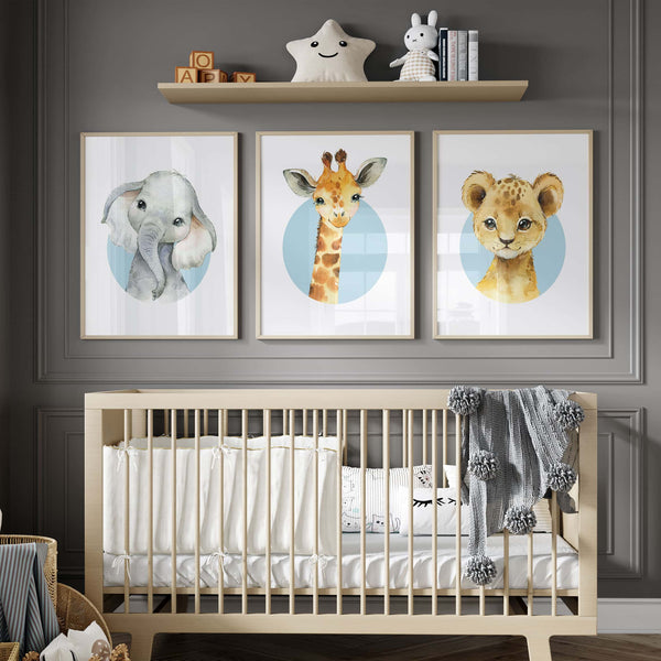 Lion Baby Animal Watercolor Wall Art