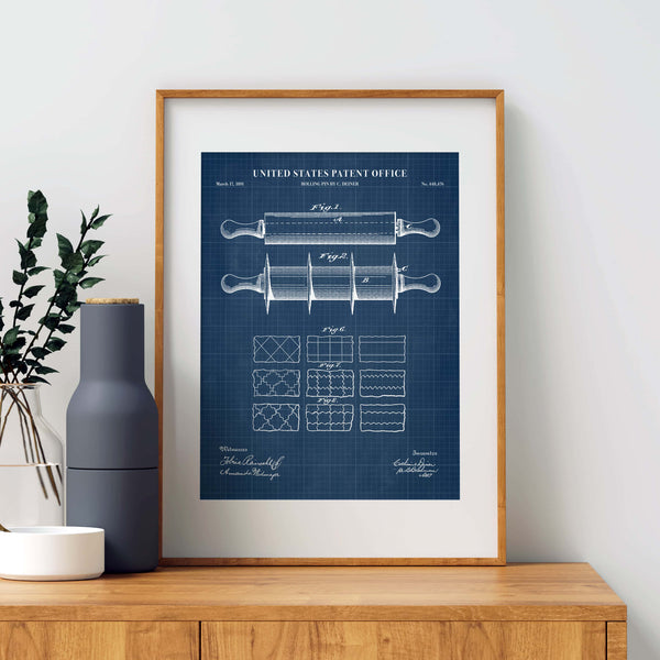 Rolling Pin Patent Wall Art