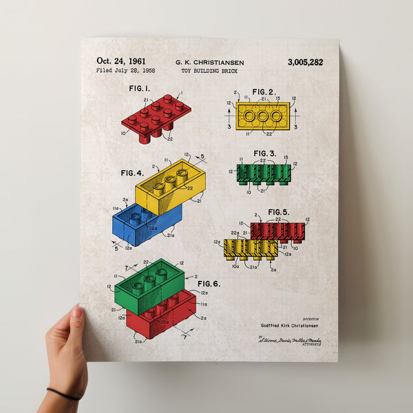 Printable Download: Toy Building Brick Patent