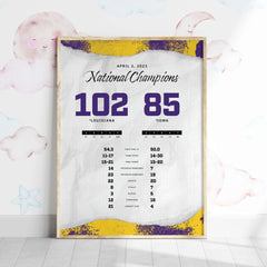 LSU Women's Basketball Championship By the Numbers Wall Art Cover