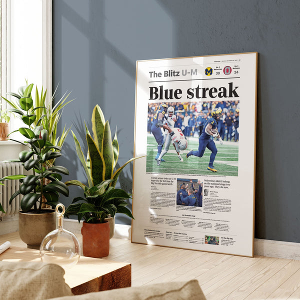Blue Streak: 2023 Michigan vs Ohio State Front Page Wall Art